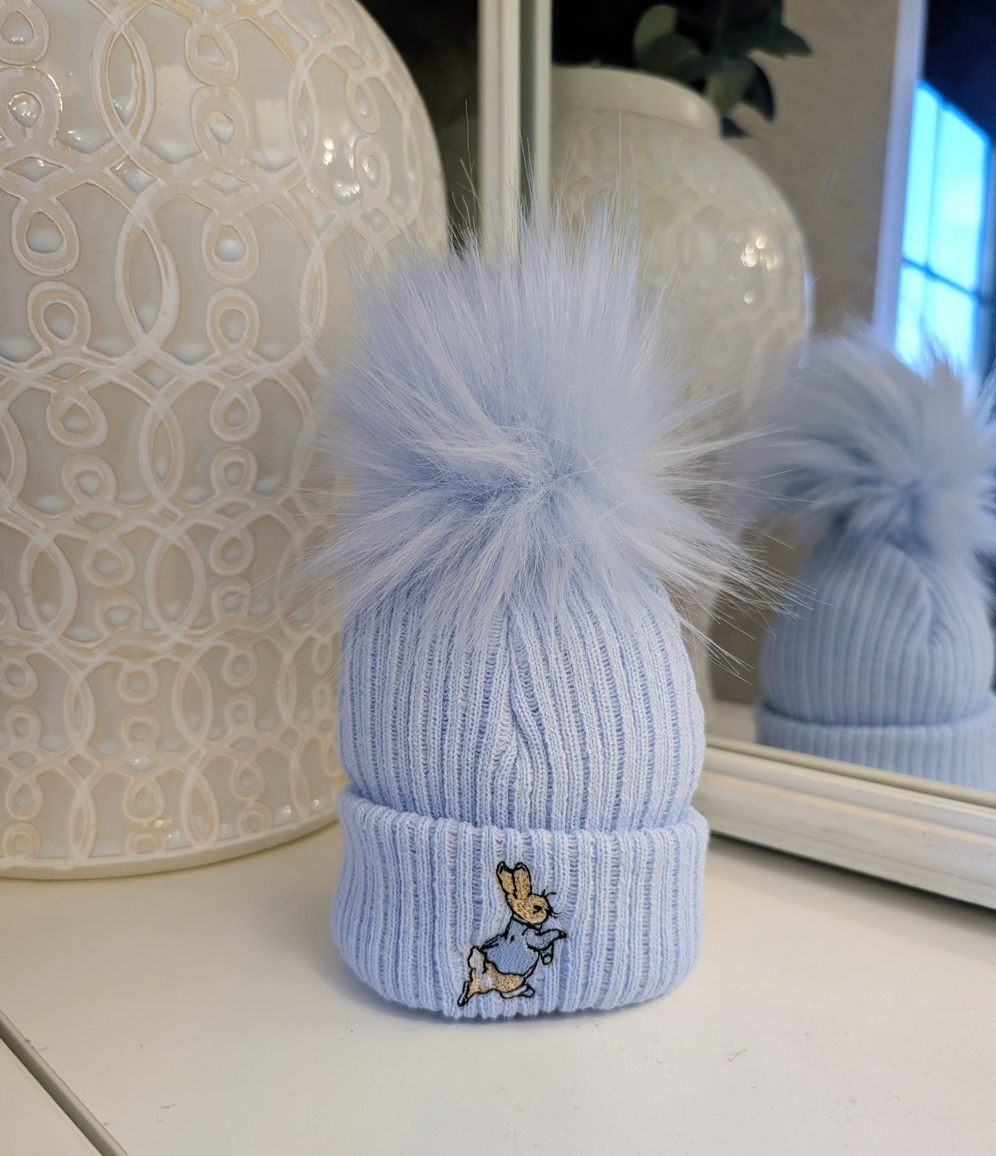 Single Pom Rabbit Hat Blue