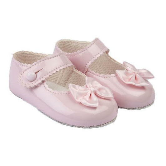 Girls Bow Soft Sole Shoe - Pink