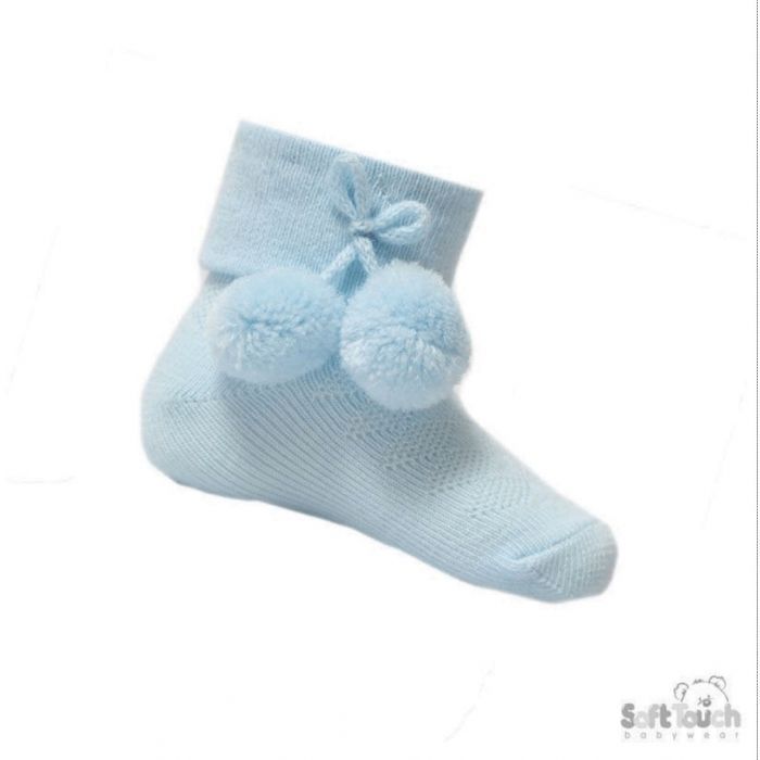 Pom Pom Socks Blue