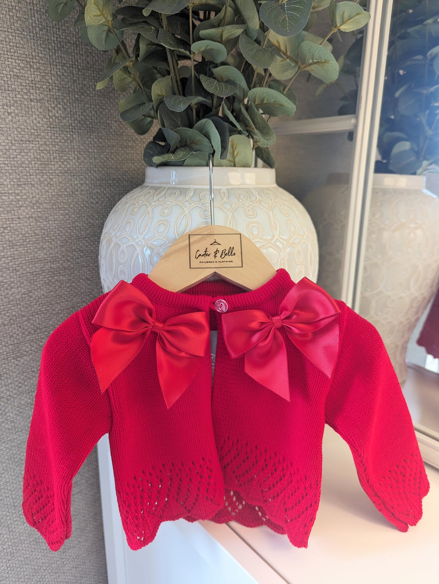 2 Bow Cardigan Red