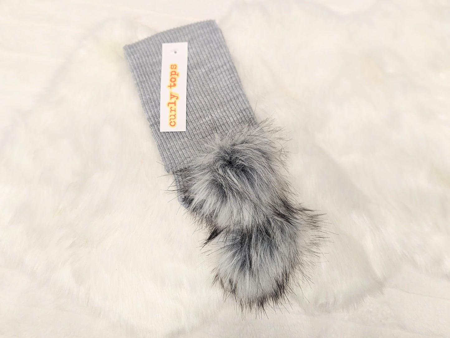 Double Pom Scarf Grey