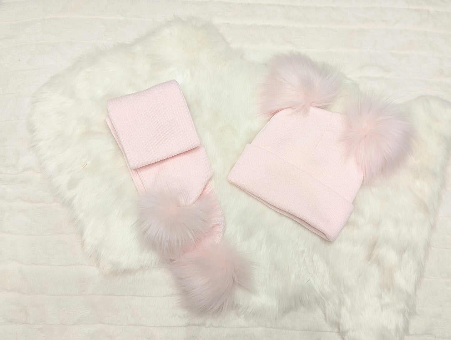 Double Pom Scarf Pink