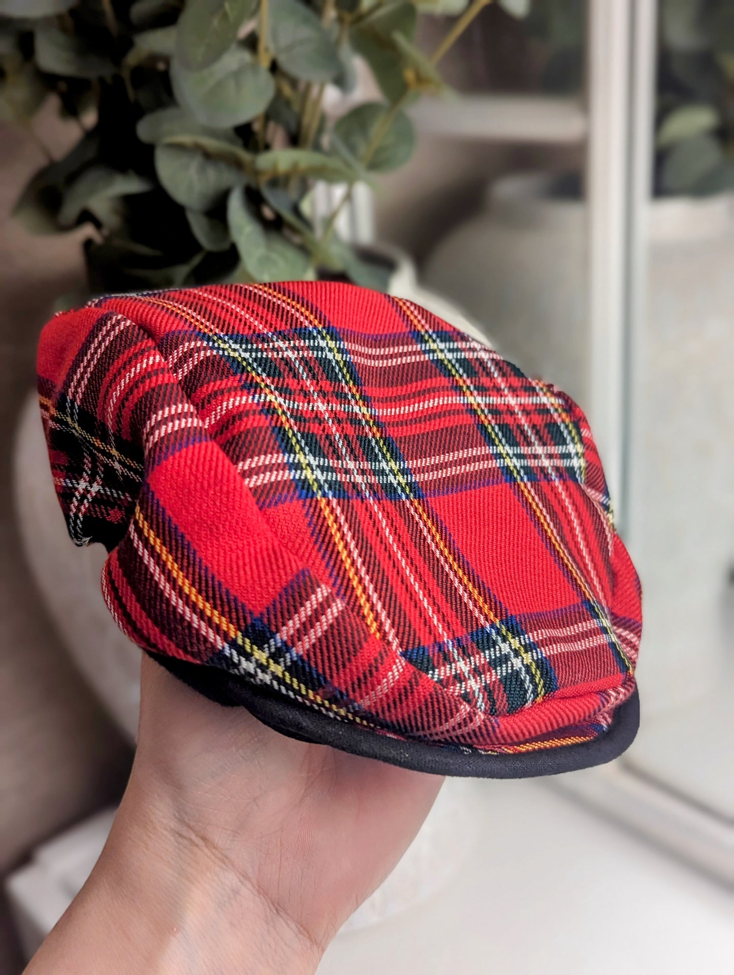 Tartan Flat Cap Red