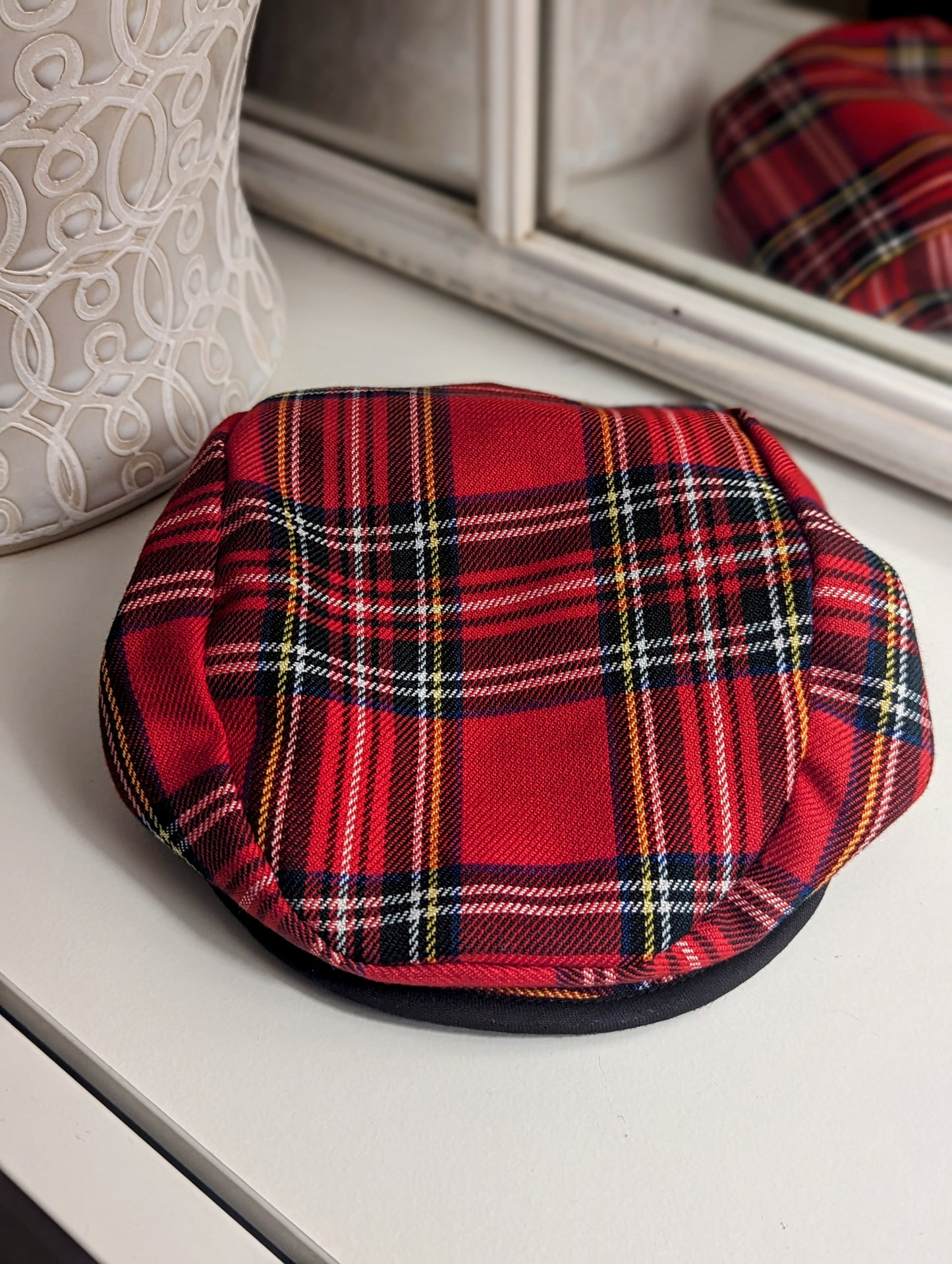 Tartan Flat Cap Red