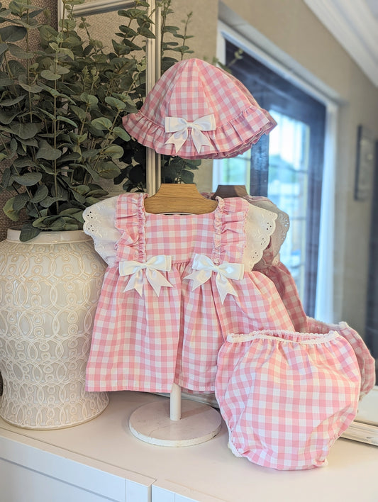 Gingham Pink Dress & Knickers