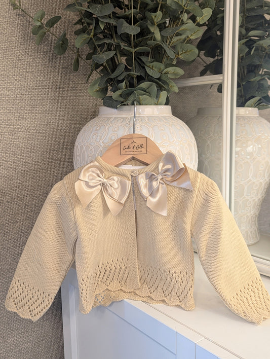 2 Bow Cardigan Champagne