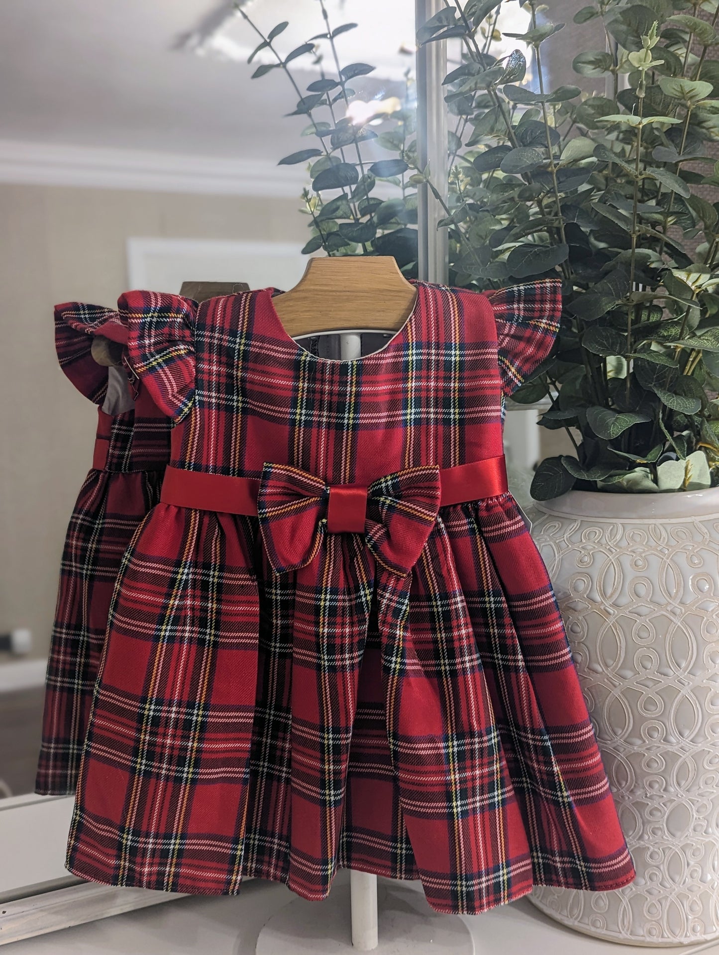 Tartan Ribbon Dress Red