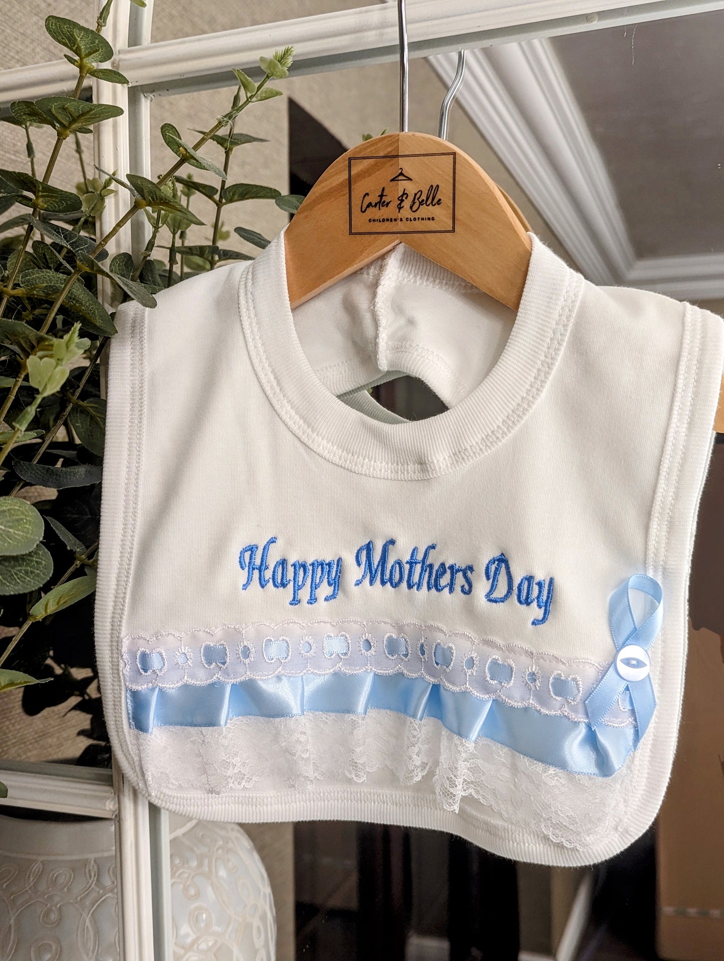 Happy mother's day bib Blue