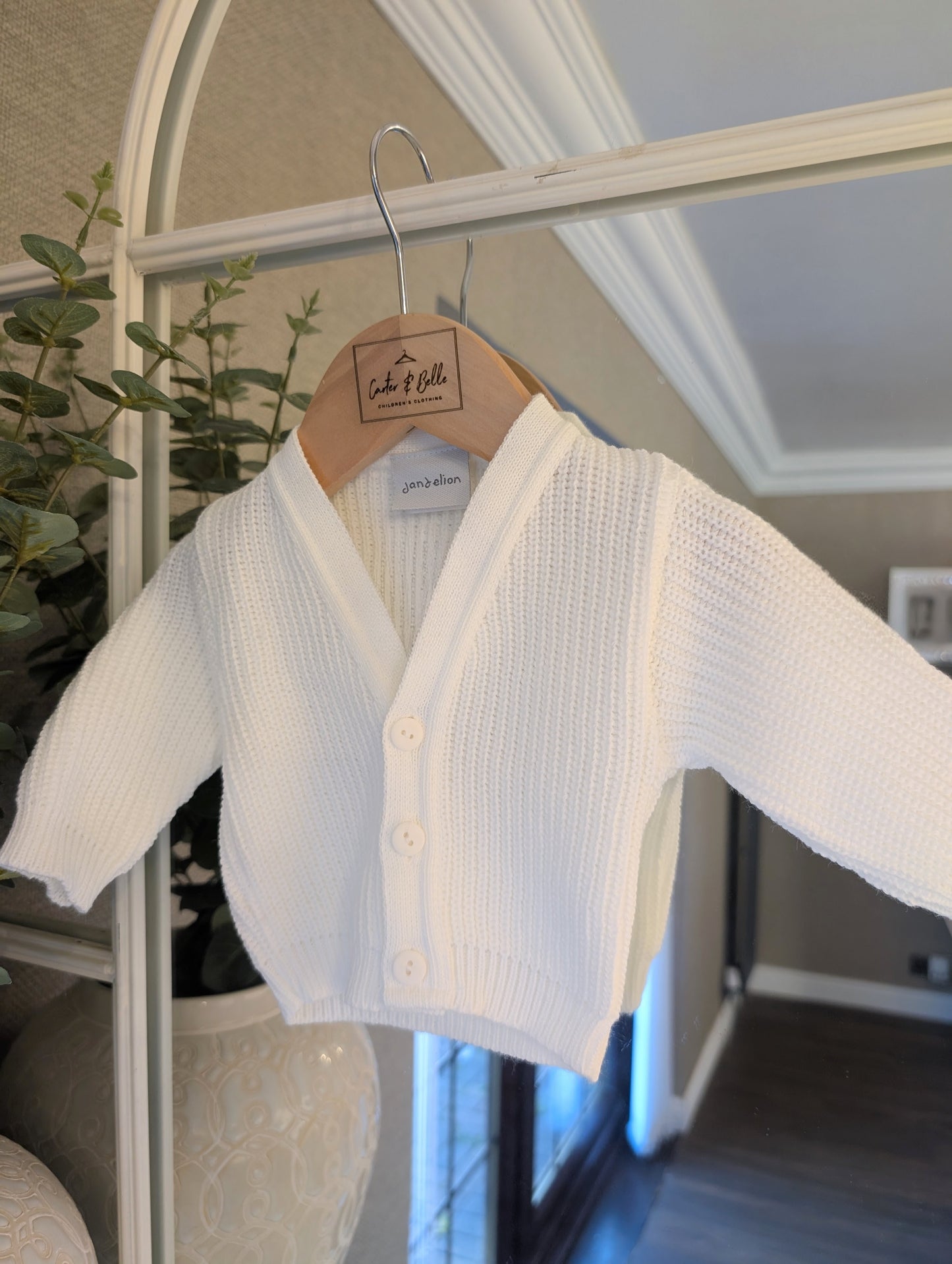 Hello World Cardigan White