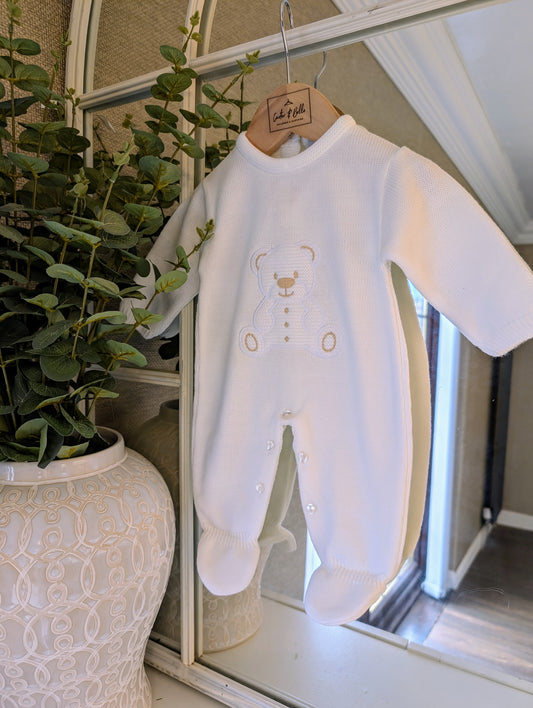 Teddy Romper White