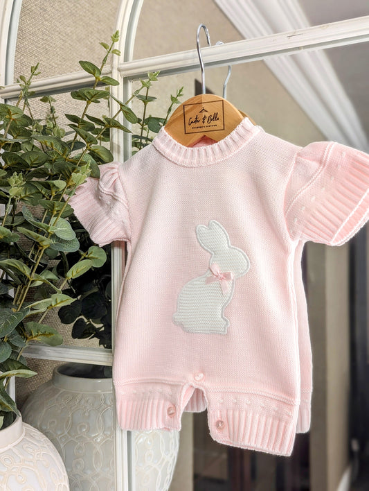 Rabbit Short leg romper Pink