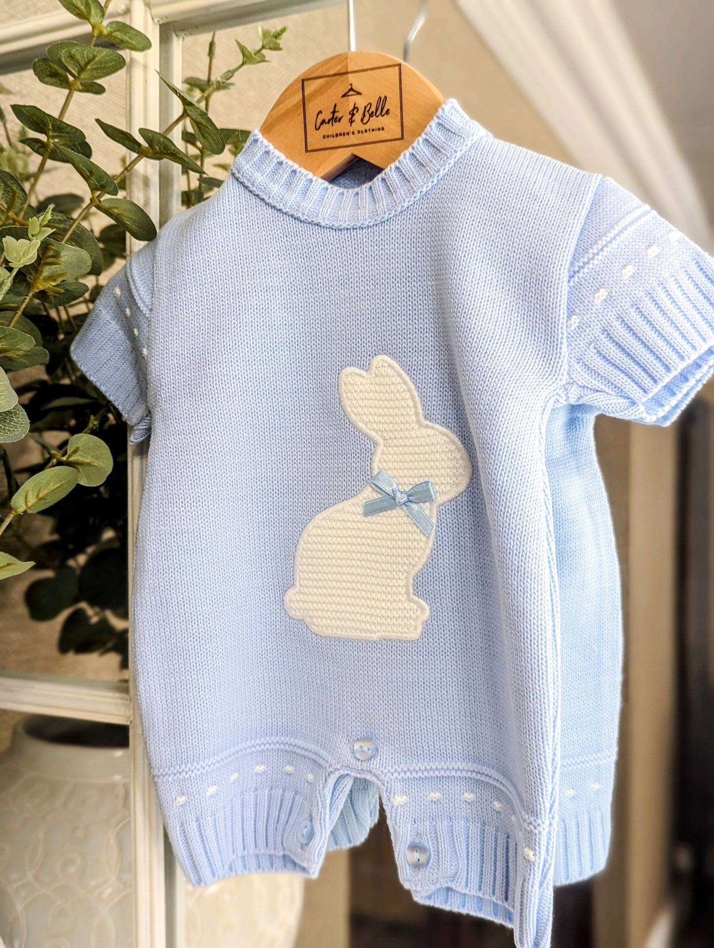 Rabbit Short leg romper  Blue