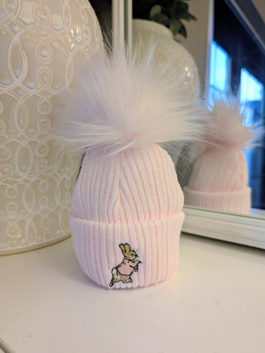 Single Pom Rabbit Hat Pink
