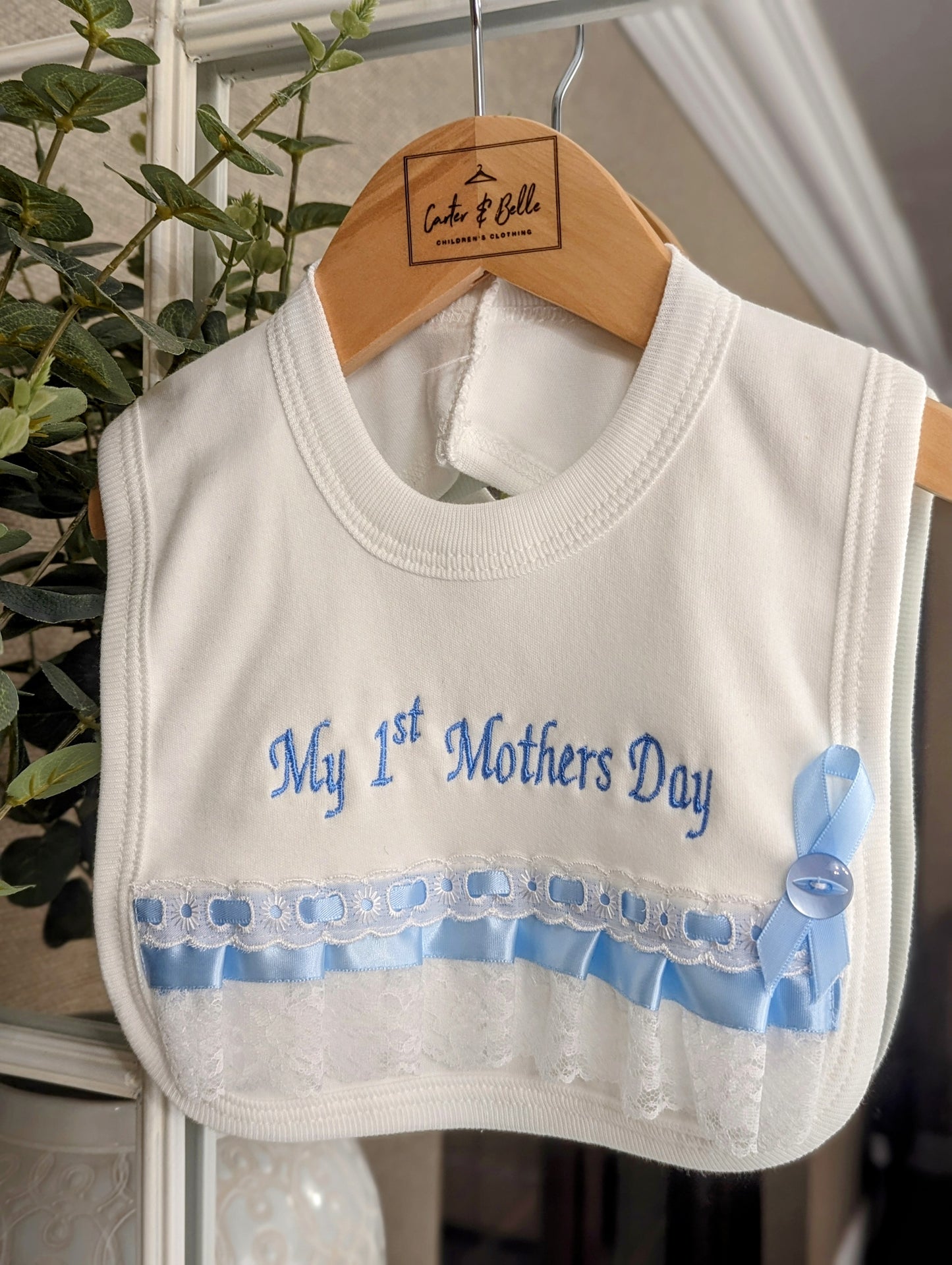 My 1st Mother's Day Bib - Blue