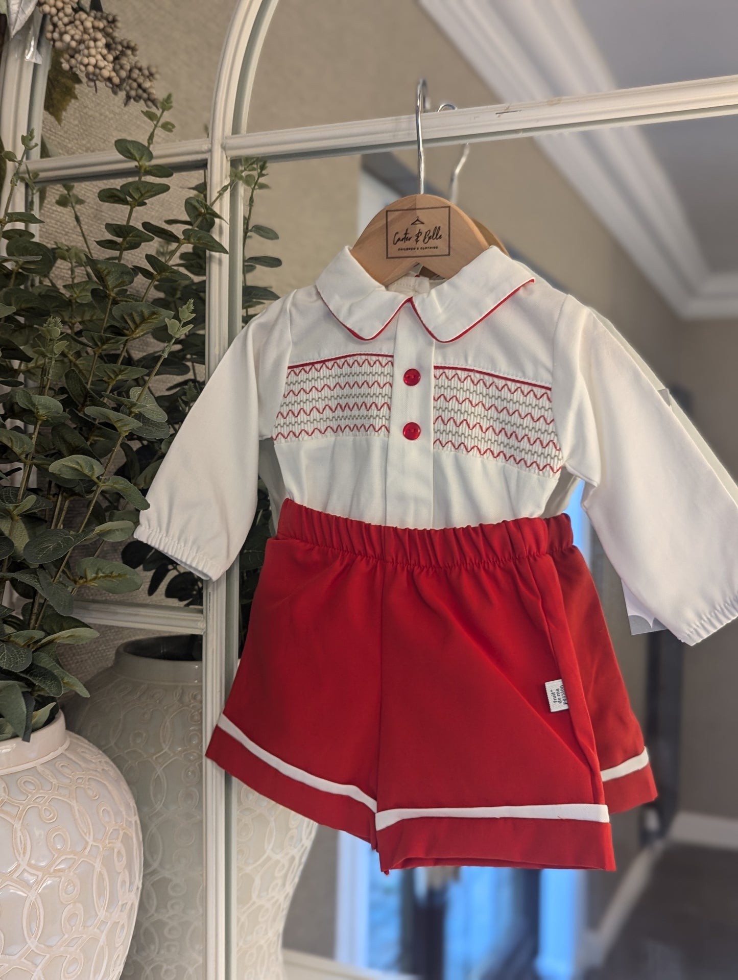 Boys shirt & short set Red