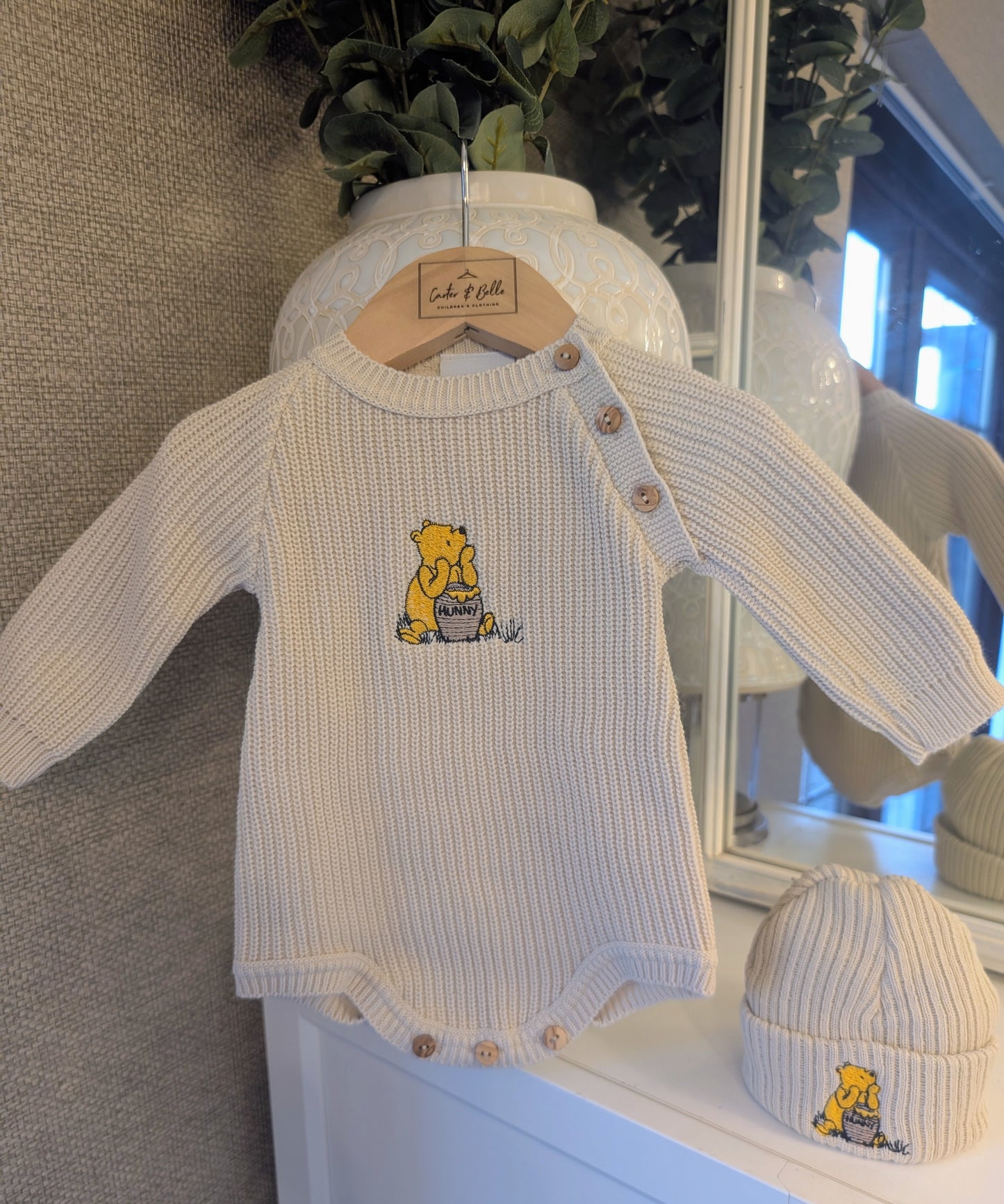 Honey Bear Romper Set Neutral