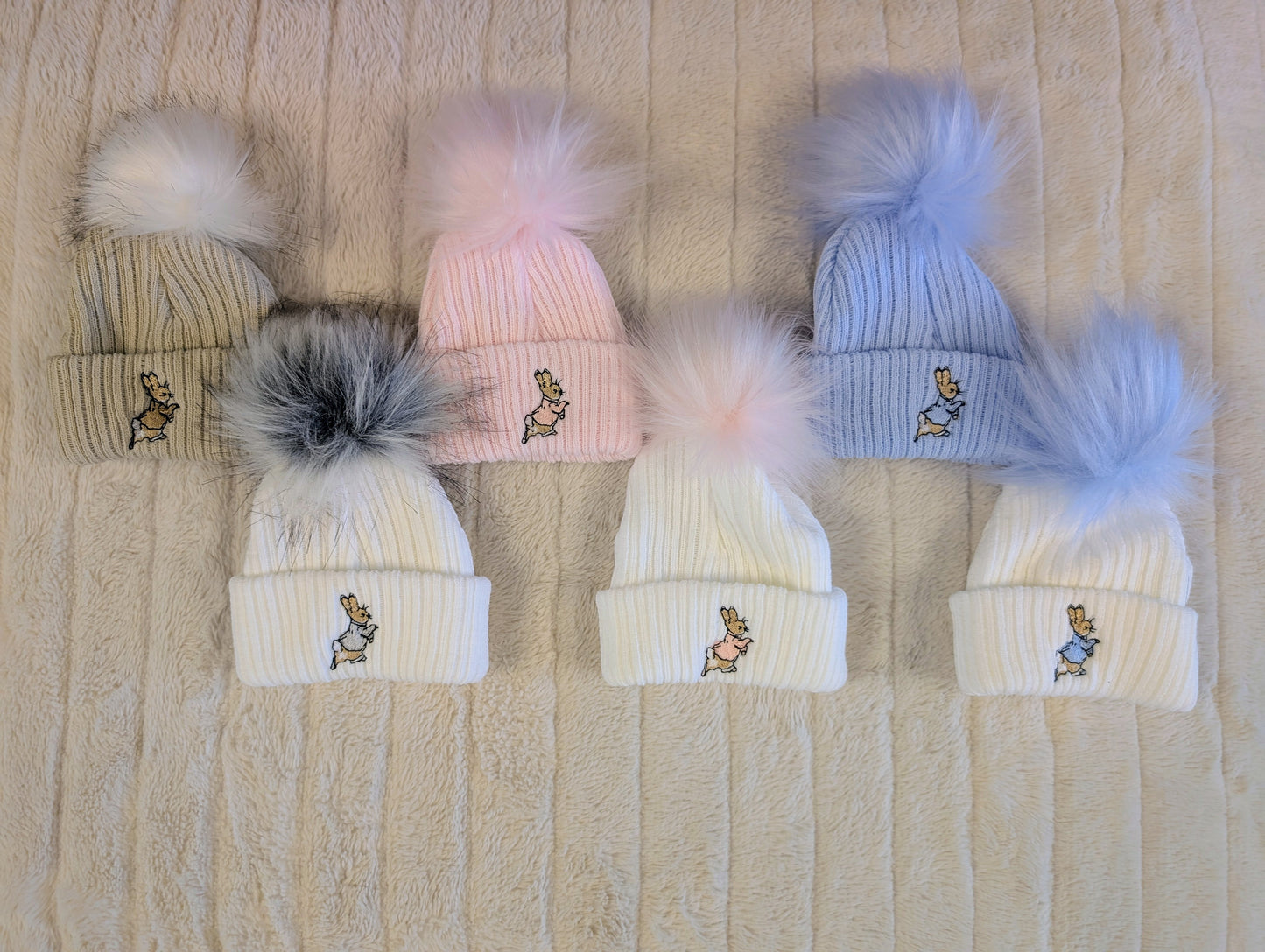 Single Pom Rabbit Hat Blue