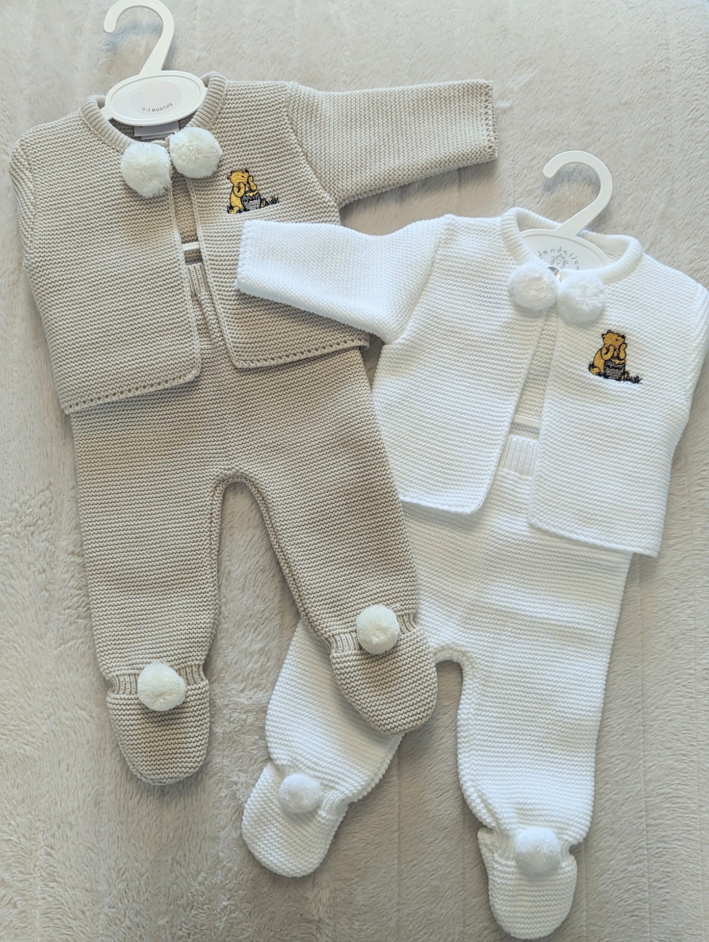 Honey Bear 2 piece set White