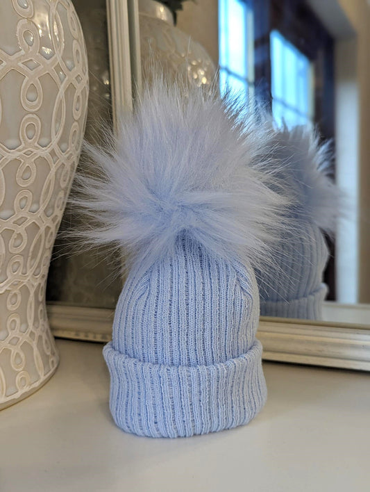 Single Pom Hat Blue Small/Medium